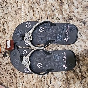 Montana West Jeweled Flip Flops NWT